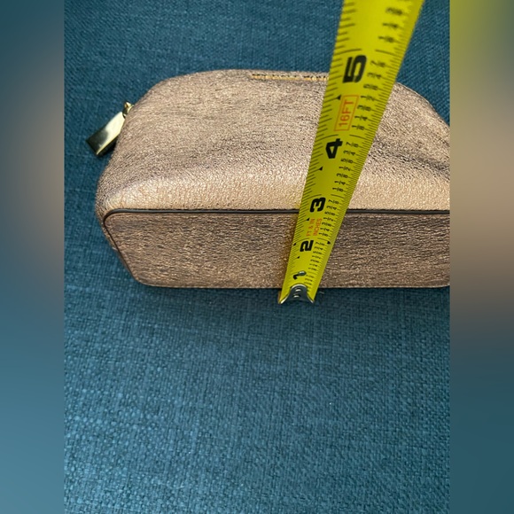 Michael Kors Leather Mettalic Rose Pink Travel Pouch Clutch Bag - Picture 15 of 15